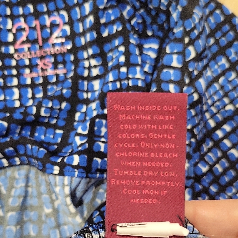 212 Collection Blue and White Plaid Button Down Shirt - Picture 5 of 5